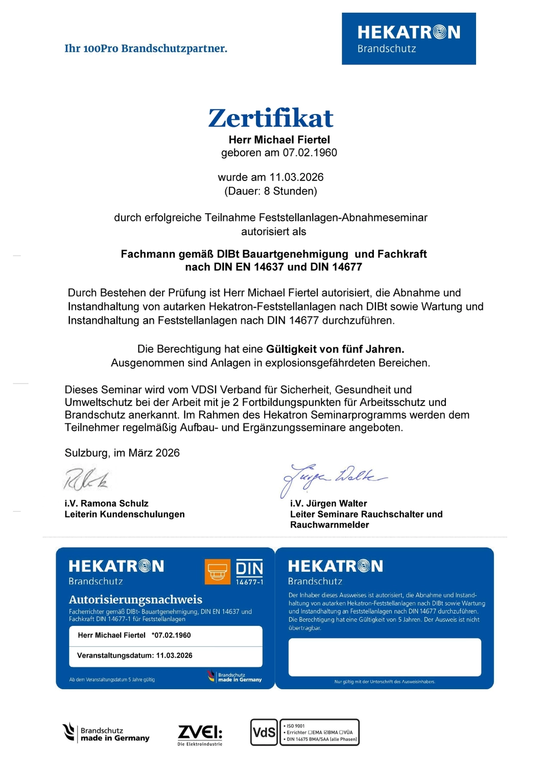 PBF – Sicherheitstechnologie – Zertifikat - Evakuierungsplanung Neufarn