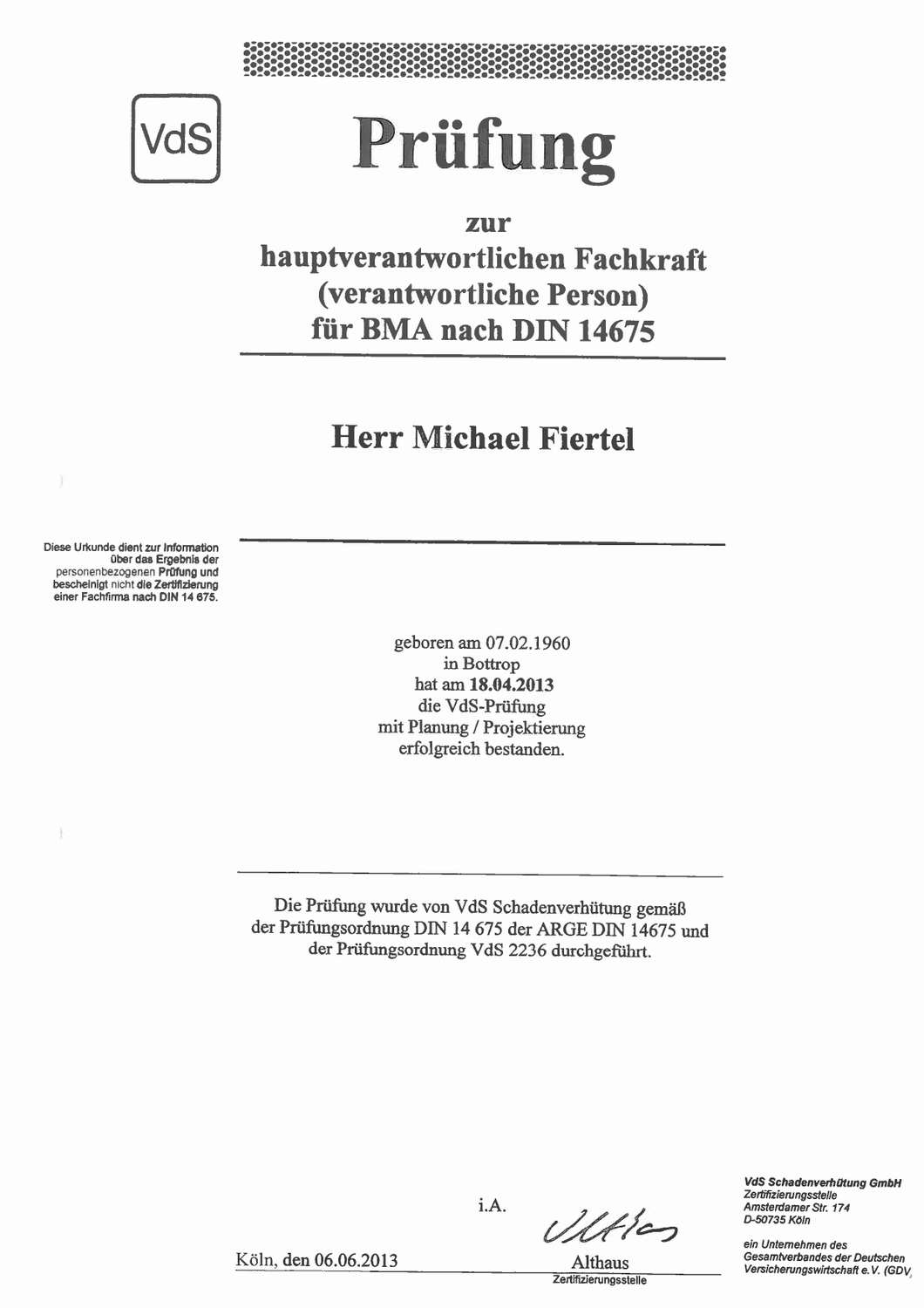 PBF – Sicherheitstechnologie – Zertifikat - Betrieblicher Brandschutz Neufarn